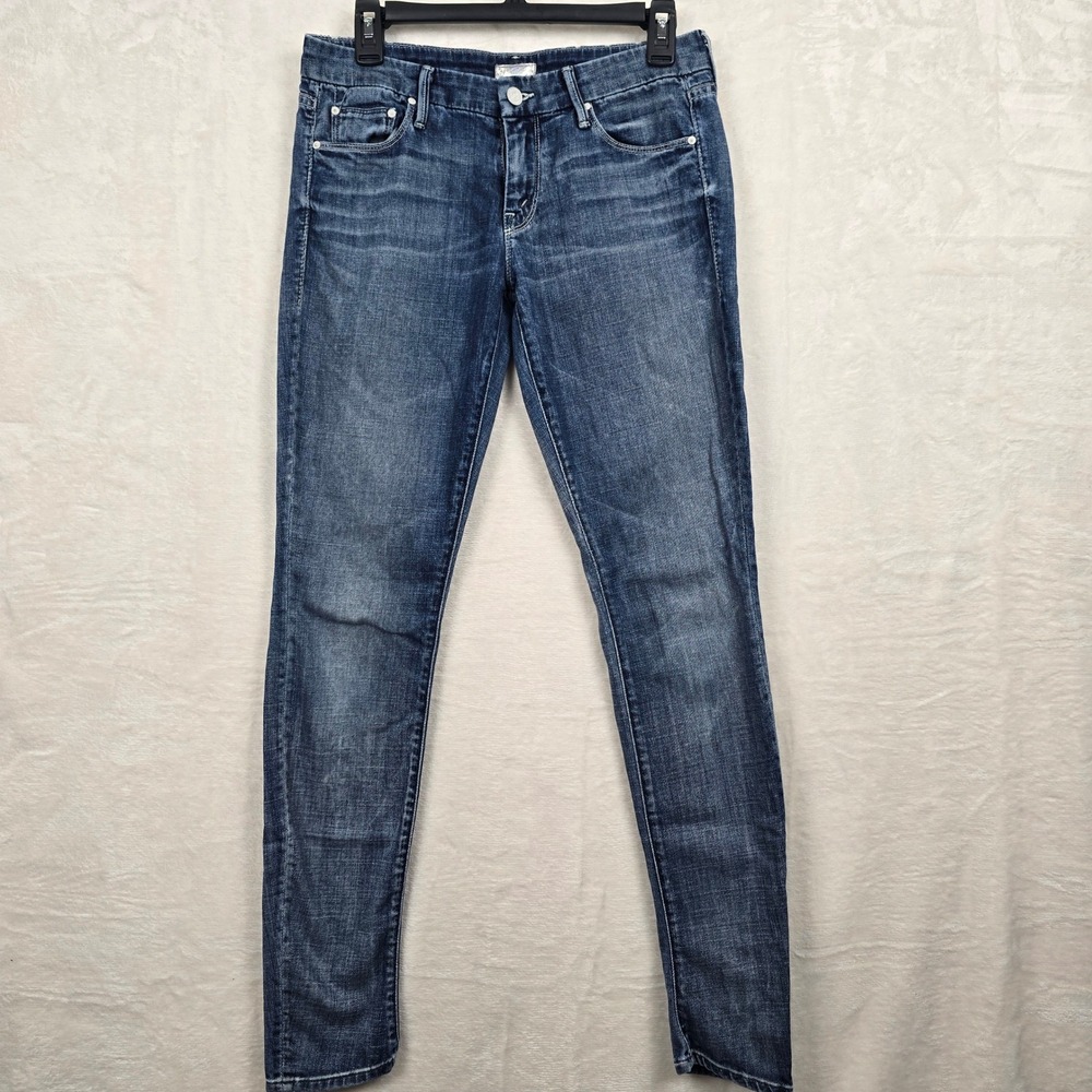Mother Denim The Looker Skinny Jeans Hooked Wash Blue 1001-225 Size 27
